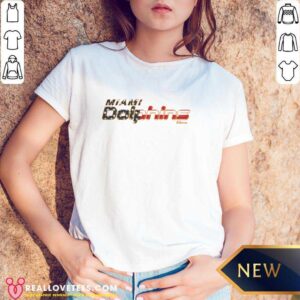 Alternative view of Miami Dolphins Flag Script Franklin T-Shirt