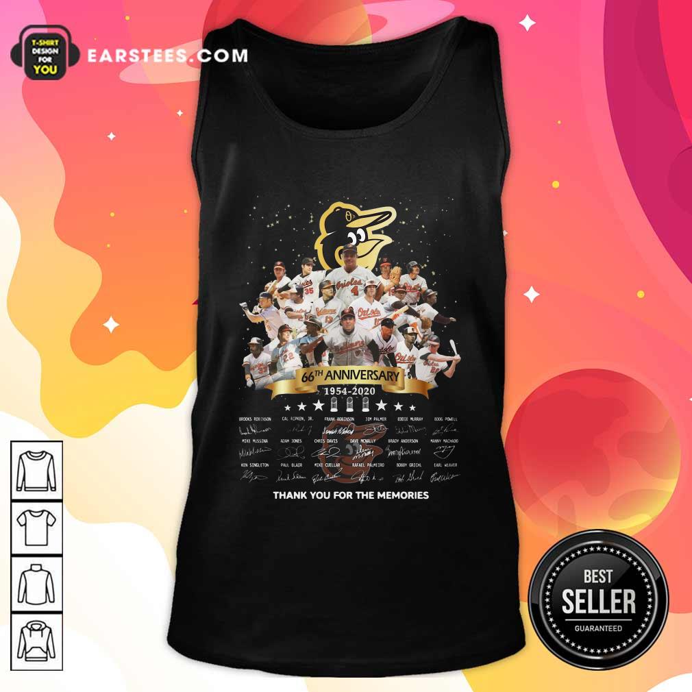 Original Baltimore Orioles 66th Anniversary 1954 2020 Thank You For The Memories Signatures Shirt - Image 4