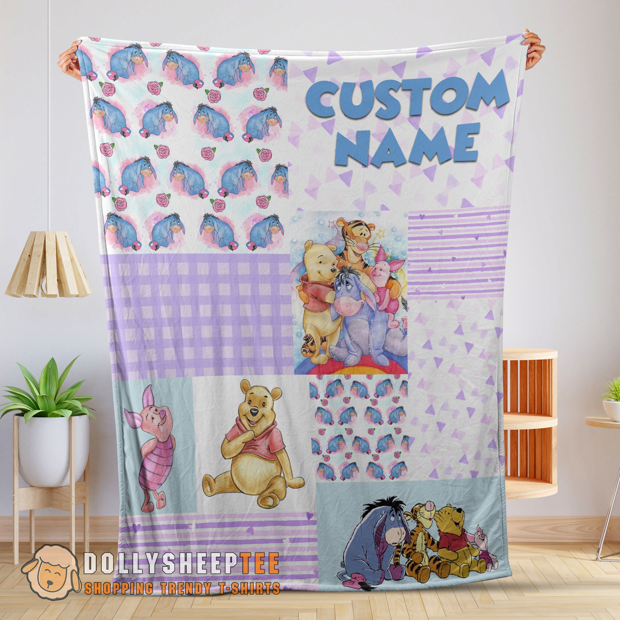 Perfect Disney Winnie The Pooh Friends Collage Poster Blanket Fleece Customized Blanket