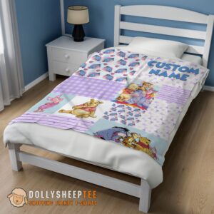 Alternative view of Perfect Disney Winnie The Pooh Friends Collage Poster Blanket Fleece Customized Blanket