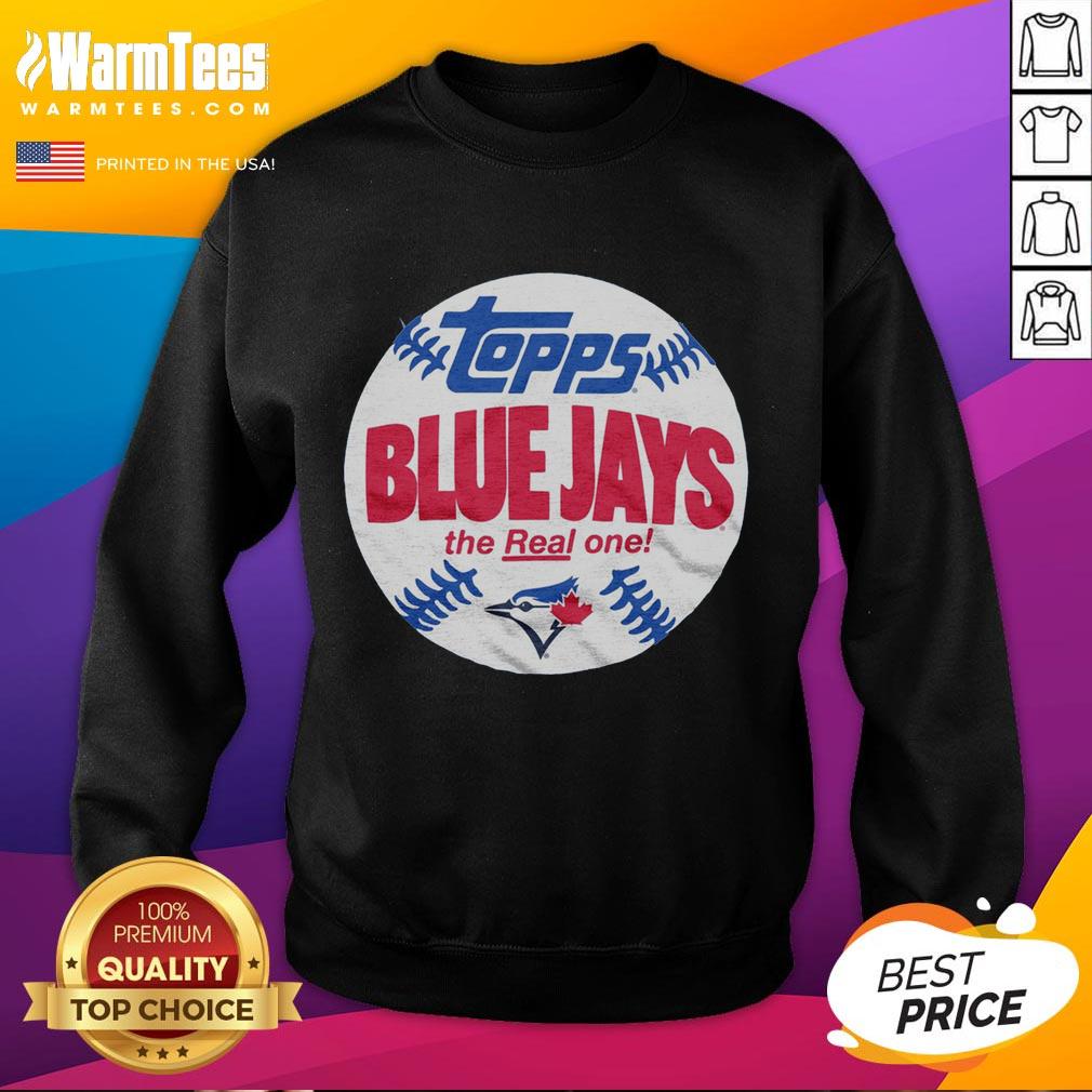 Original Powder Blue Toronto Blue Jays MLB X Topps Baseball The Real One T-Shirt - Image 5
