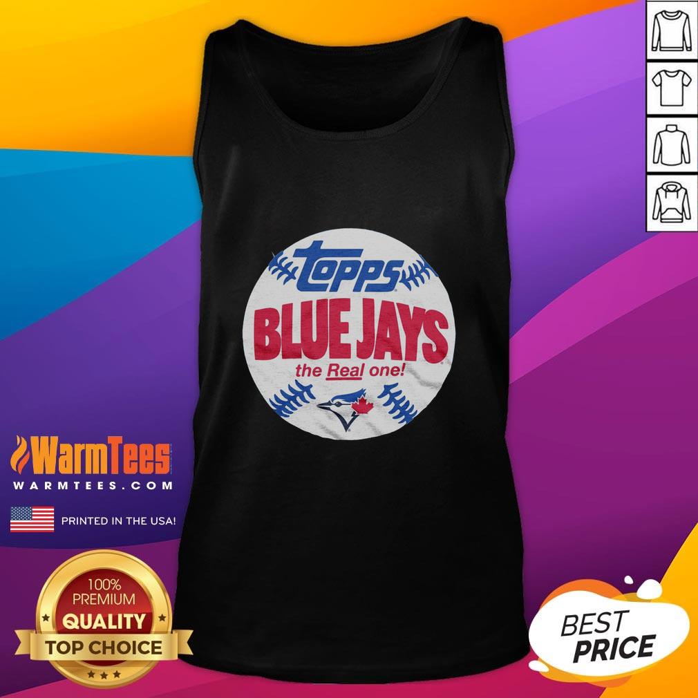 Original Powder Blue Toronto Blue Jays MLB X Topps Baseball The Real One T-Shirt - Image 4