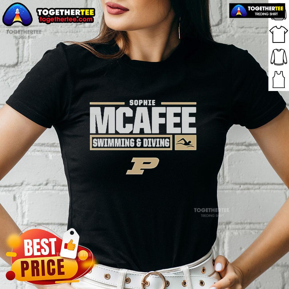 Official Sophie Mcafee Swimming & Diving Purdue Boilermakers T-Shirt - Image 3