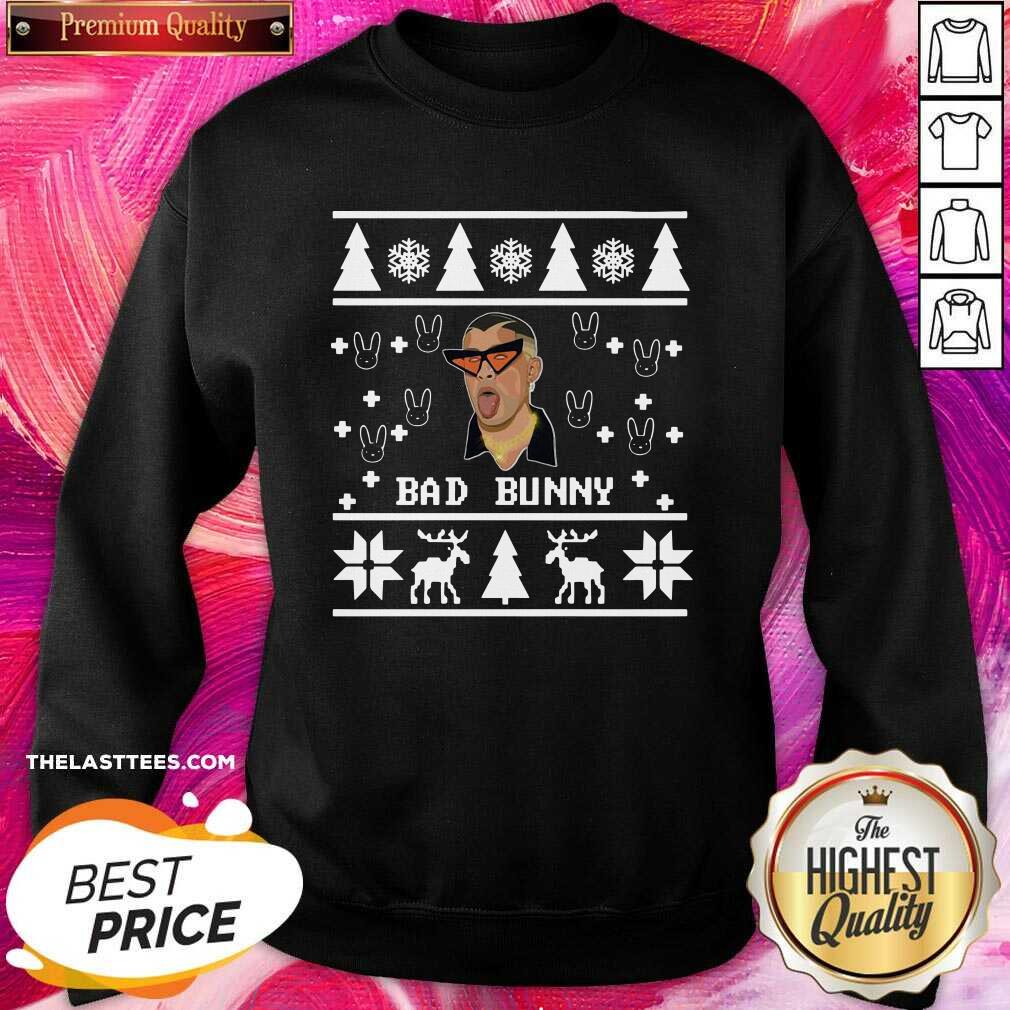 Love Bad Bunny Ugly Christmas Shirt - Image 4