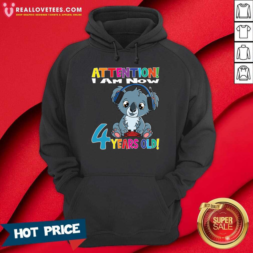 Stitch Attention I Am Now 4 Years Old Shirt - Image 5