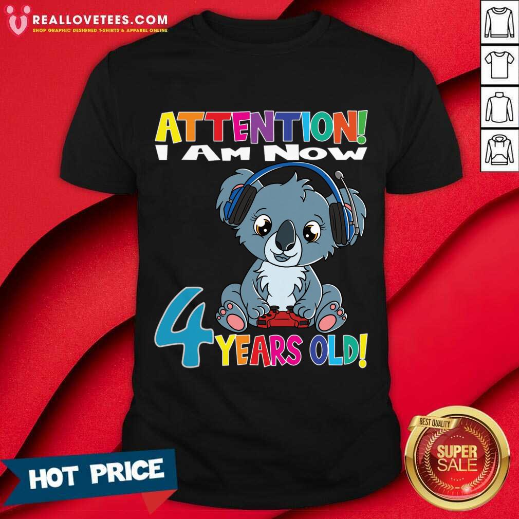 Stitch Attention I Am Now 4 Years Old Shirt