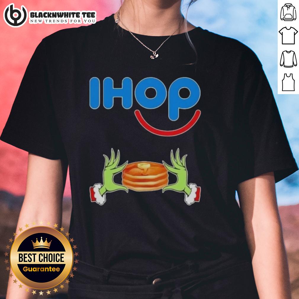 Happy Grinch Hands Love Ihop Merry Christmas T-Shirt - Image 3
