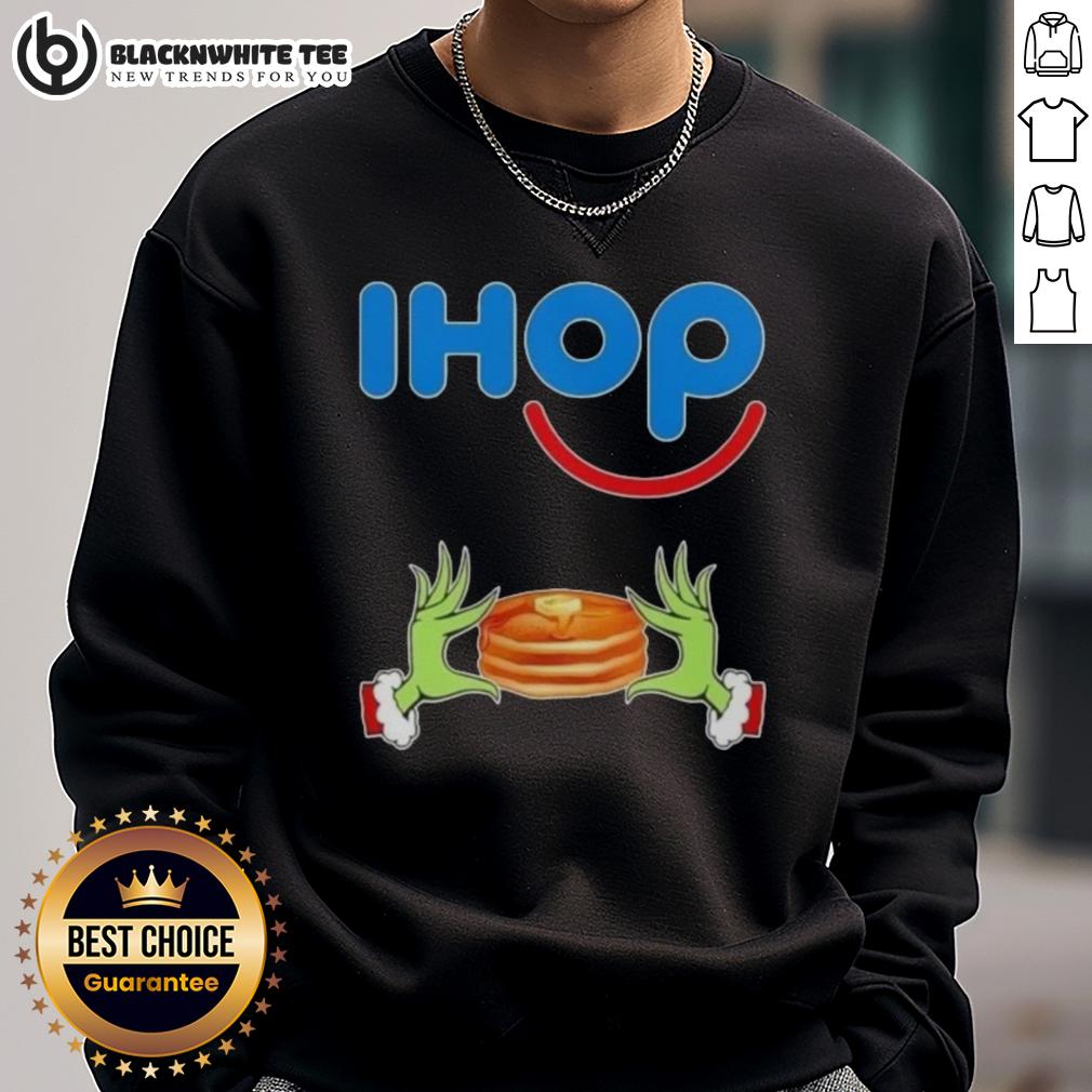 Happy Grinch Hands Love Ihop Merry Christmas T-Shirt - Image 5