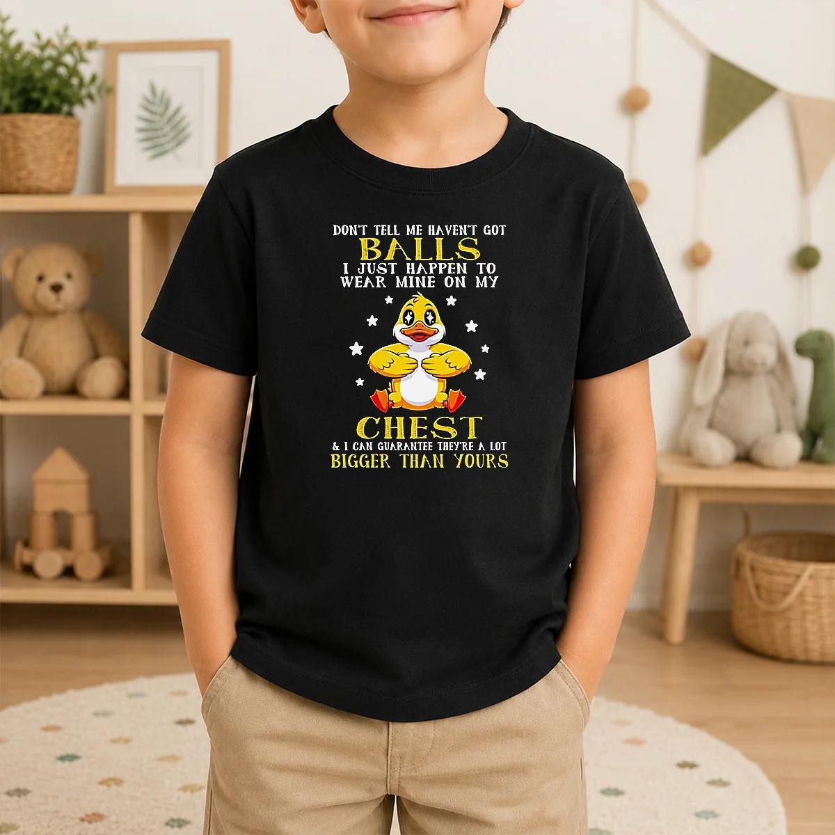 Pretty Nice Duck Don'T Tell Me Haven'T Got Balls I Just Happen To Wear Mine On My Chest Shirt - Image 8