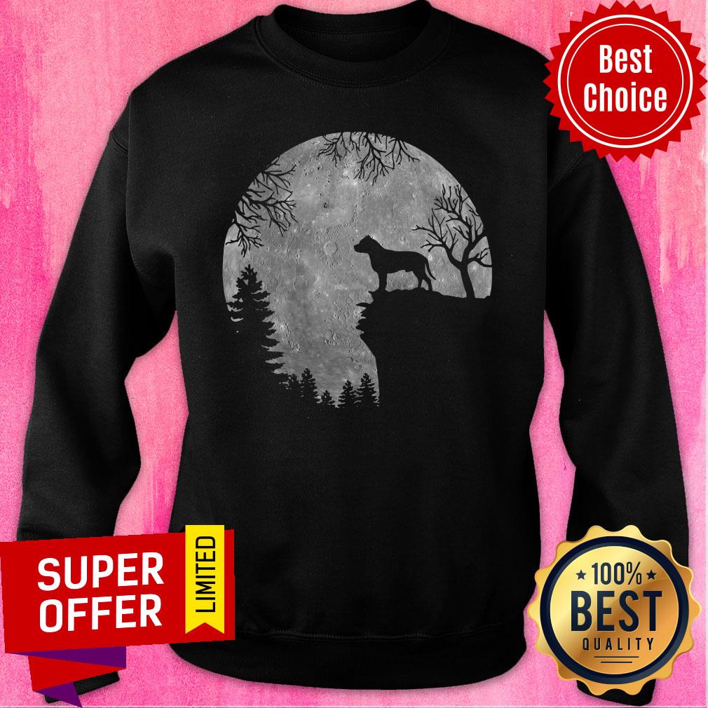 Staffordshire Bull Terrier And Moon Halloween Shirt - Image 4