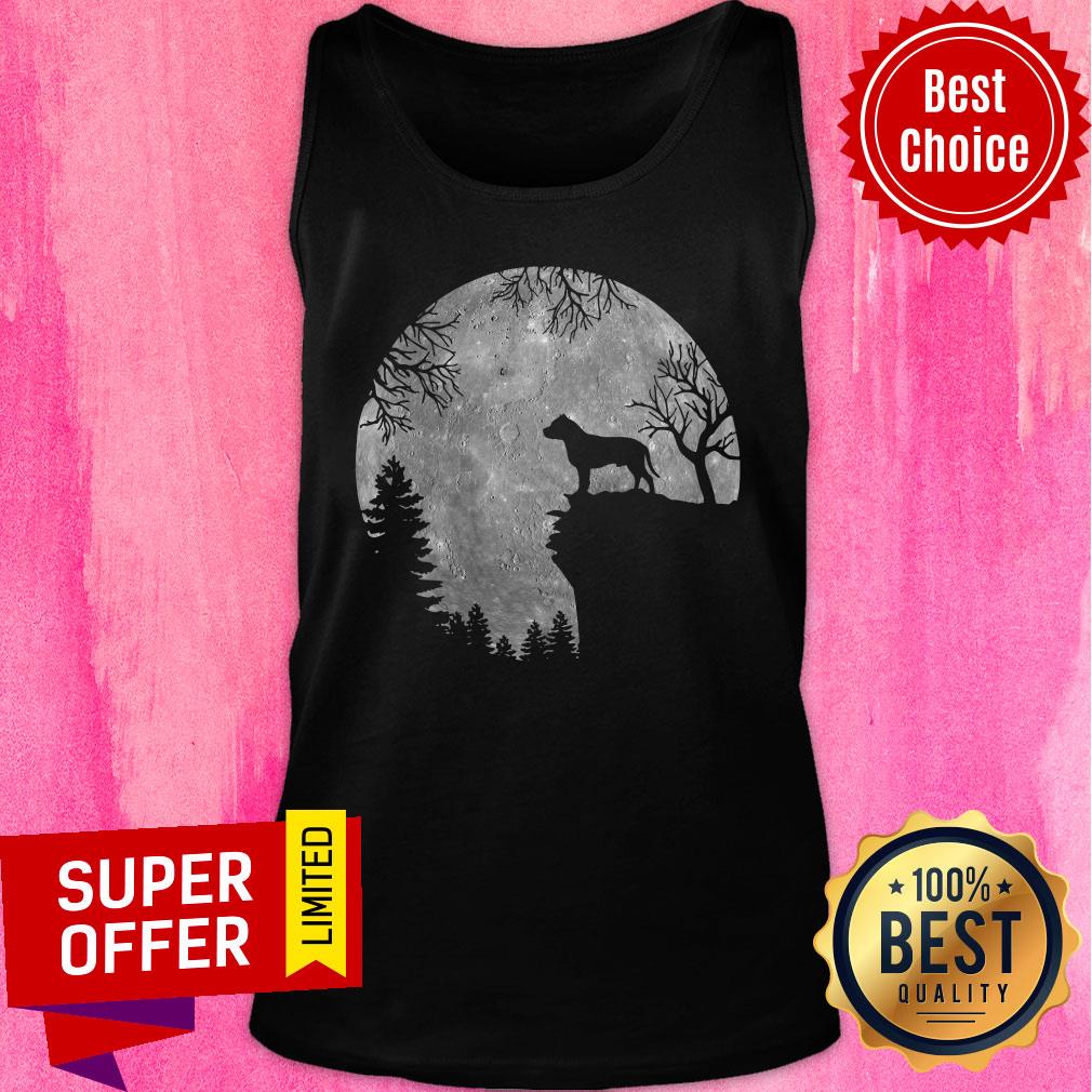 Staffordshire Bull Terrier And Moon Halloween Shirt - Image 5
