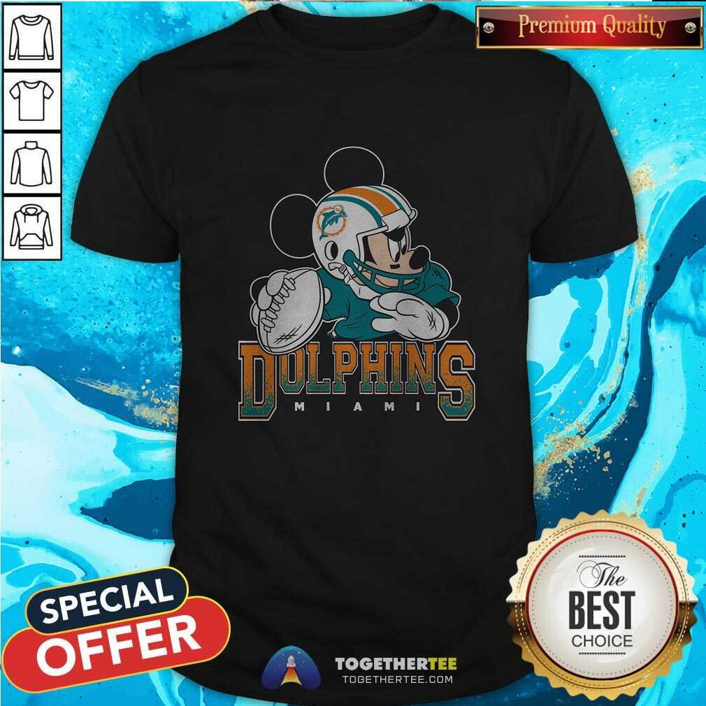 Original Miami Dolphins Mickey At Quarterback Disney Vintage Football T-Shirt