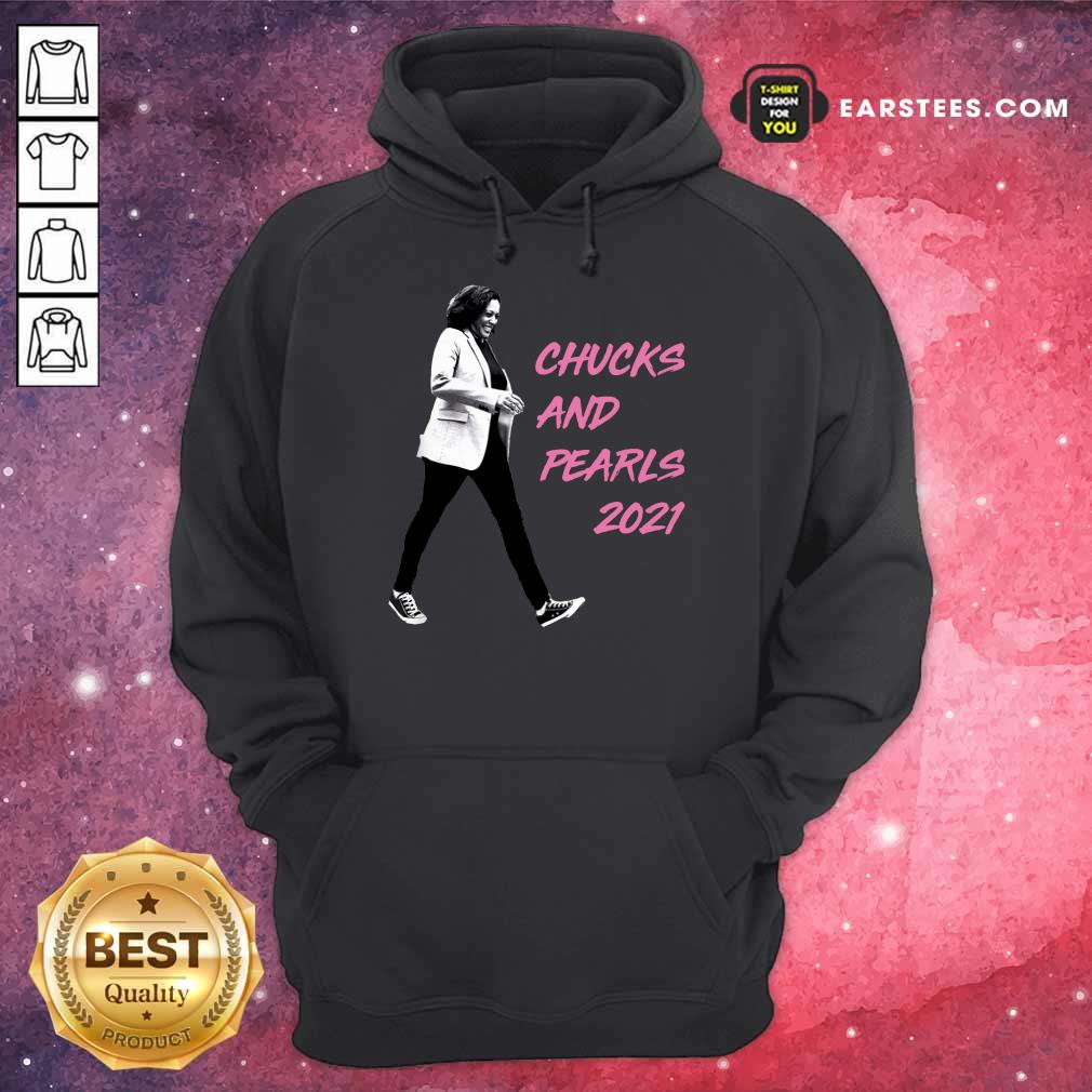 Good Kamala Harris Pink Chucks And Pearls 2021 Shirt - Image 4