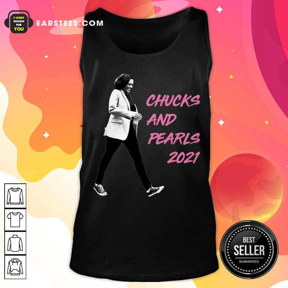 Good Kamala Harris Pink Chucks And Pearls 2021 Shirt - Image 2