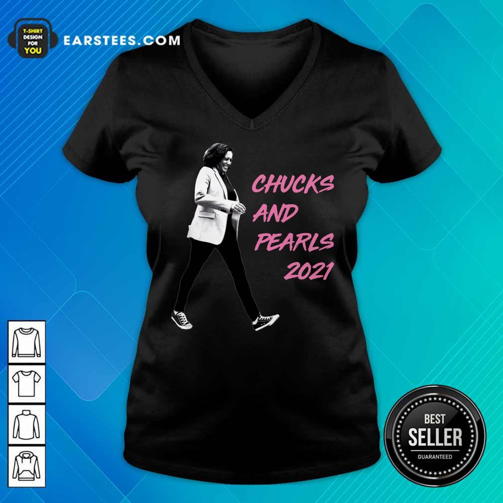 Good Kamala Harris Pink Chucks And Pearls 2021 Shirt - Image 5