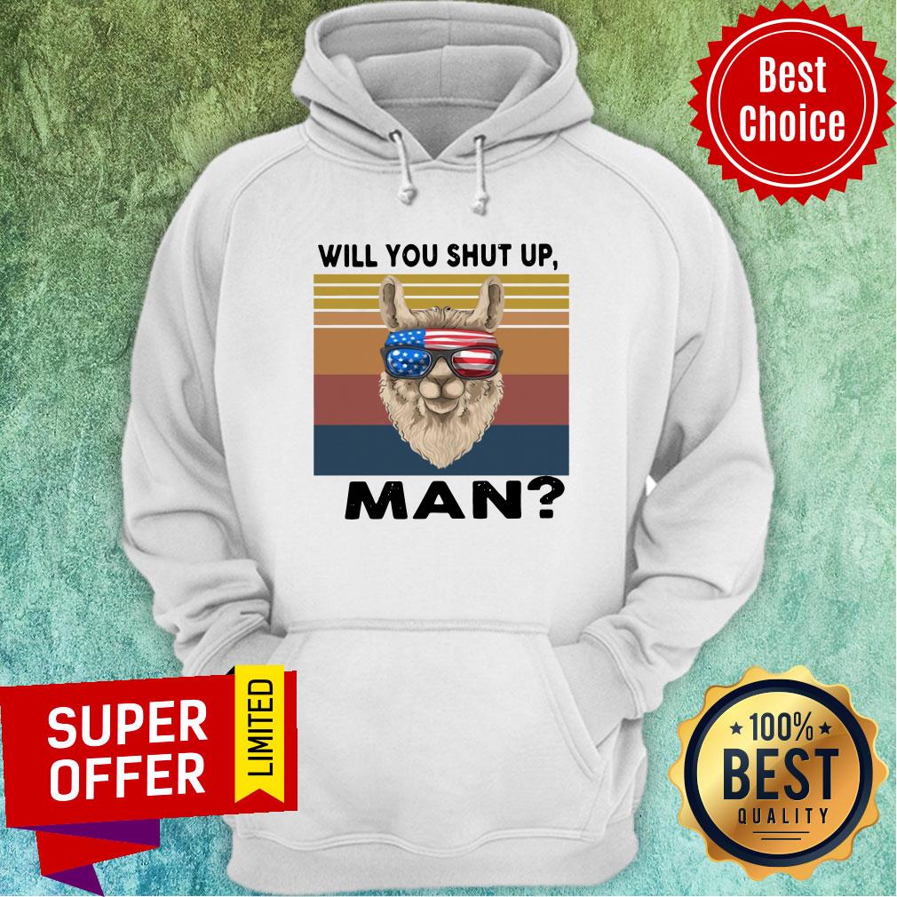 Official Llama Will You Shut Up Man Vintage Retro Shirt - Image 5