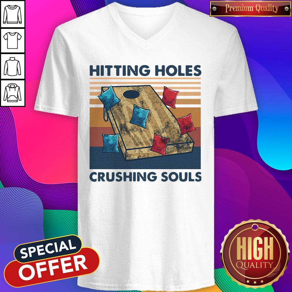 Funny Hitting Holes Crushing Souls Vintage Shirt - Image 4