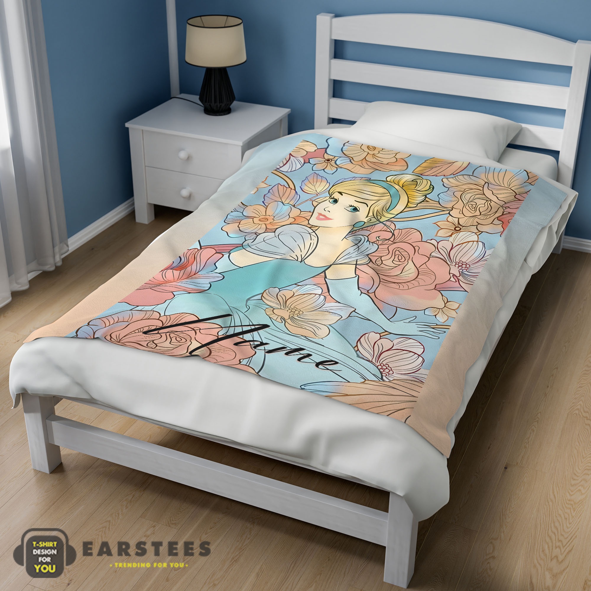 Good Disney Cinderella Elegant Princess Bloom Blanket Fleece Customized Blanket - Image 3