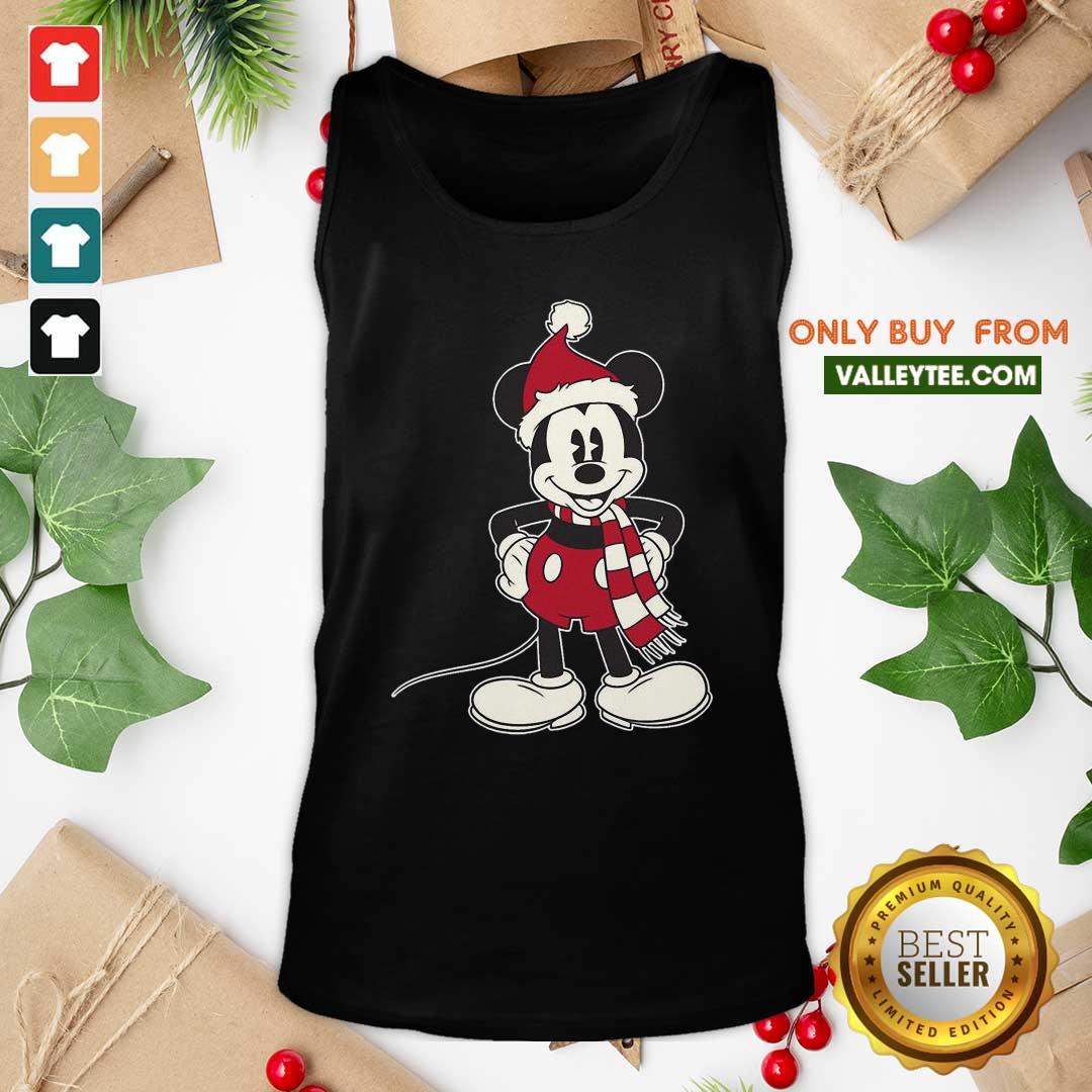 Cute Mickey Mouse Santa Hat Merry Christmas Shirt - Image 2