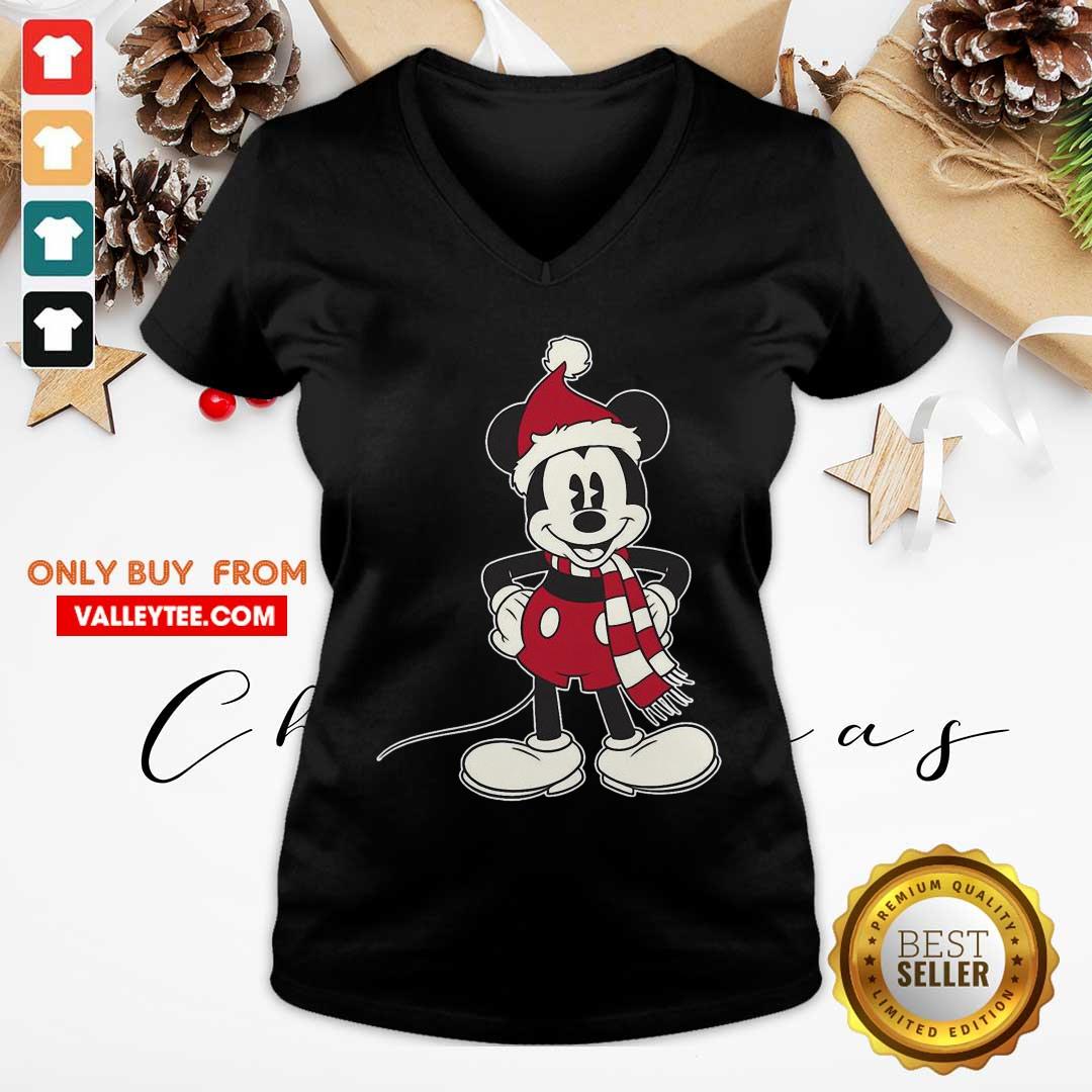 Cute Mickey Mouse Santa Hat Merry Christmas Shirt - Image 4