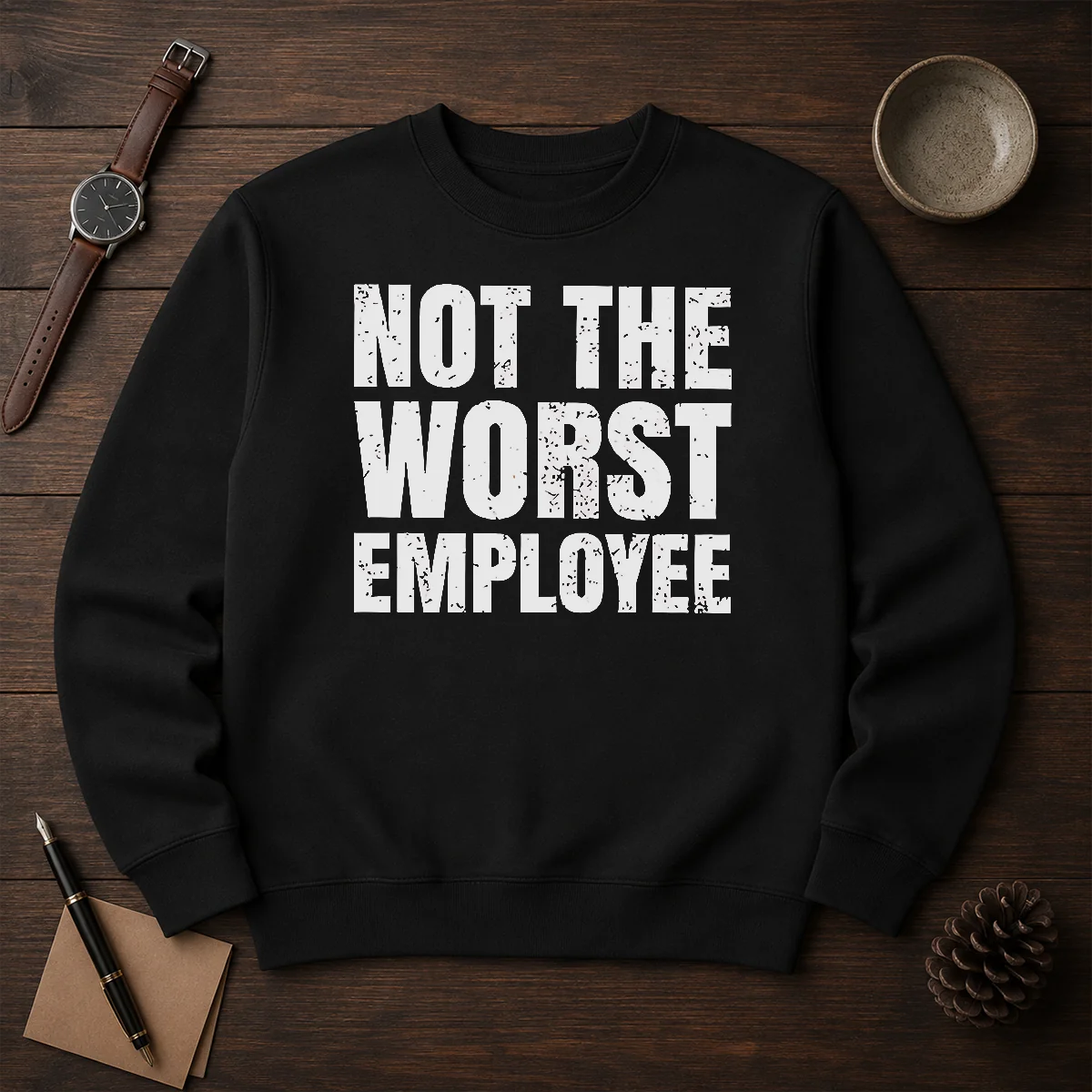 Good Distressed Not The Worst Employee Office Shirt - Image 7