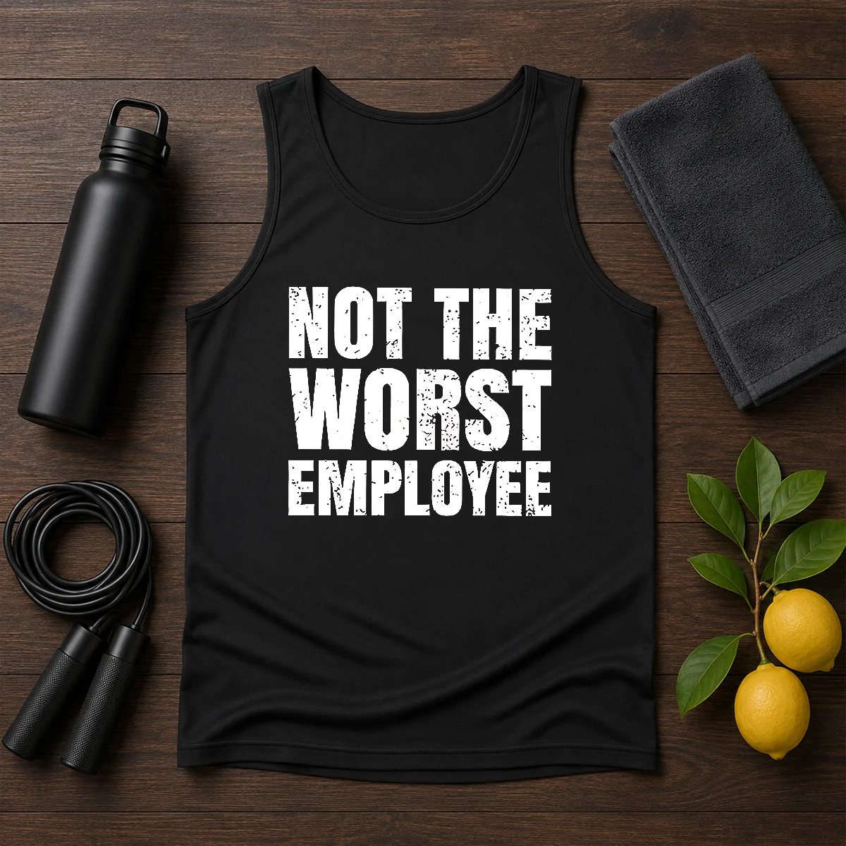 Good Distressed Not The Worst Employee Office Shirt - Image 3