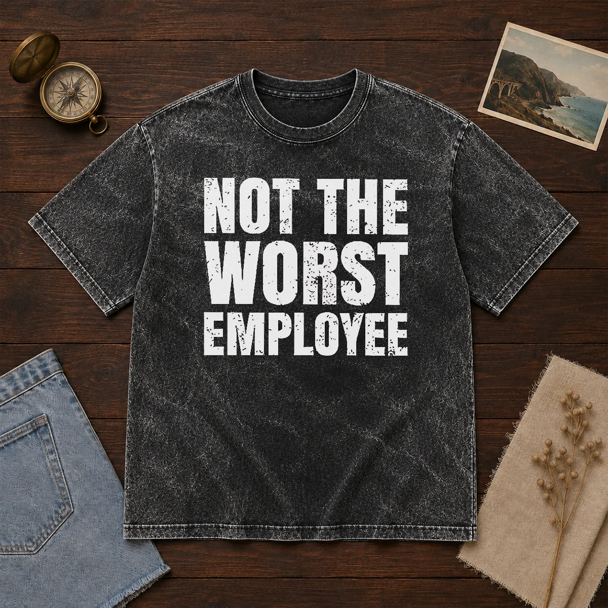 Good Distressed Not The Worst Employee Office Shirt - Image 8