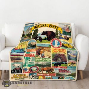 Alternative view of Good Cavallini Visit The National Parks Blanket Fleece Customized Blanket