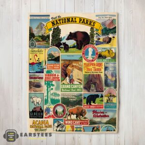 Good Cavallini Visit The National Parks Blanket Fleece Customized Blanket