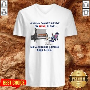Alternative view of Cute Woman Wine Dog Smoker Shirt
