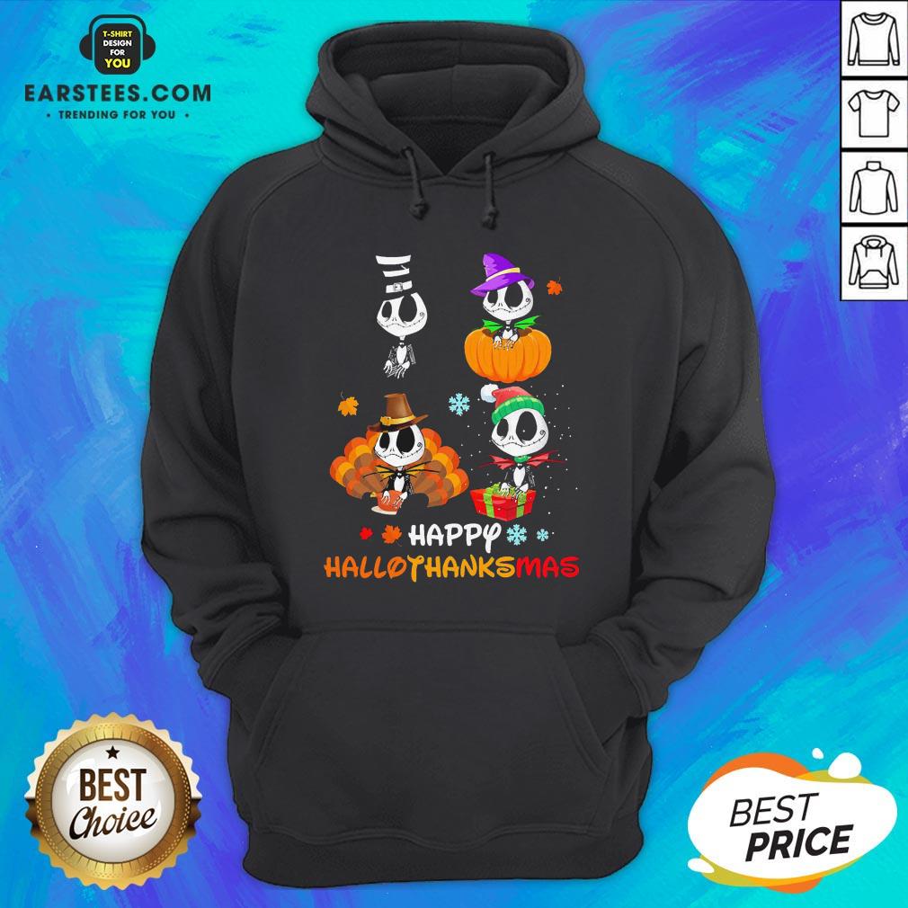 Good Jack Skellington Happy Hallothanksmas Shirt - Image 3