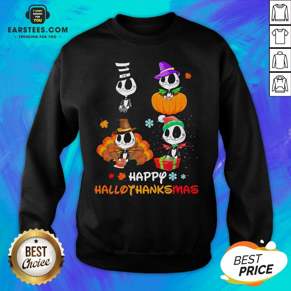 Good Jack Skellington Happy Hallothanksmas Shirt - Image 2