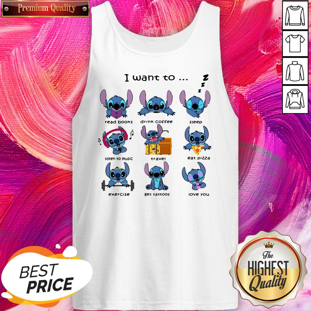Top Stitch I Want To Read Books Drink Coffee Sleep Listen To Music Travel Shirt - Image 3