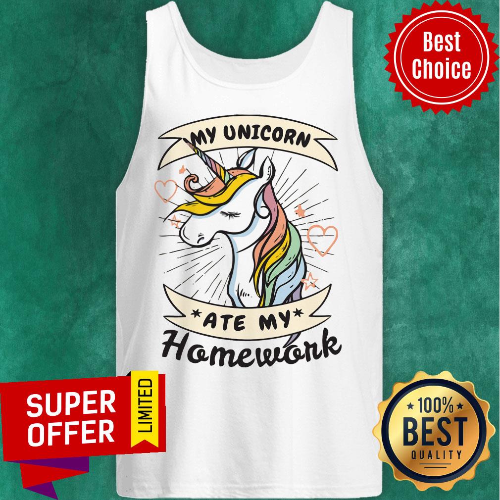 Funny My Unicorn Ate My Homework Shirt - Image 3
