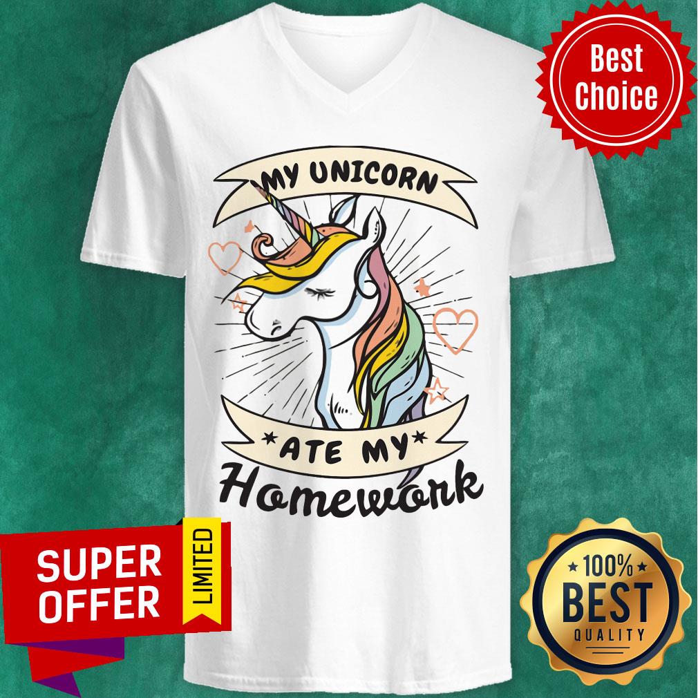 Funny My Unicorn Ate My Homework Shirt - Image 2