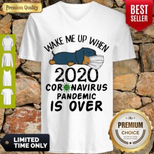 Alternative view of Cute Dachshund Wear Mask Wake Me Up 2020 Coronavirus Pandemic Is Over COVID19 Shirt