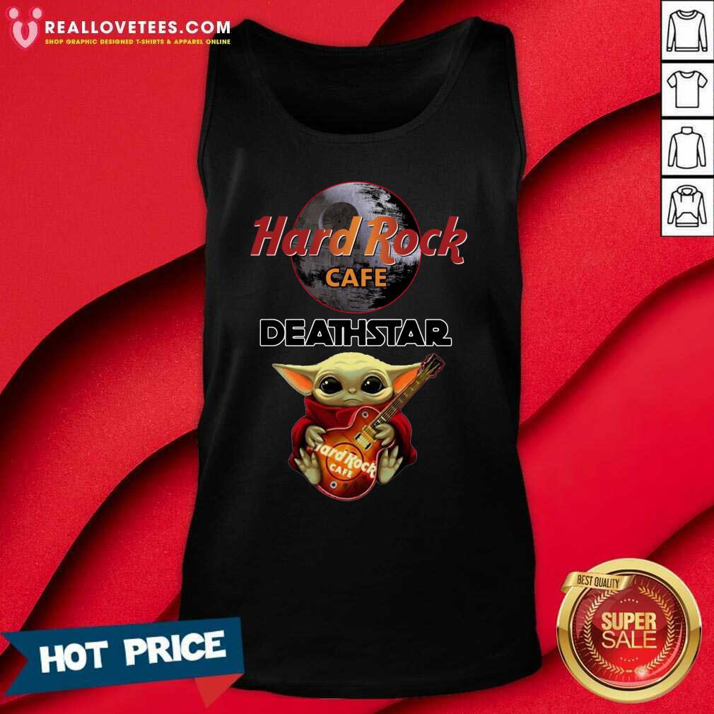Hot Baby Yoda Hug Hard Rock Cafe Deathstar Shirt - Image 2