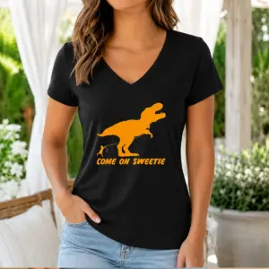 Alternative view of Hot Come On Sweetie Funny Jurassic Geek Shirt