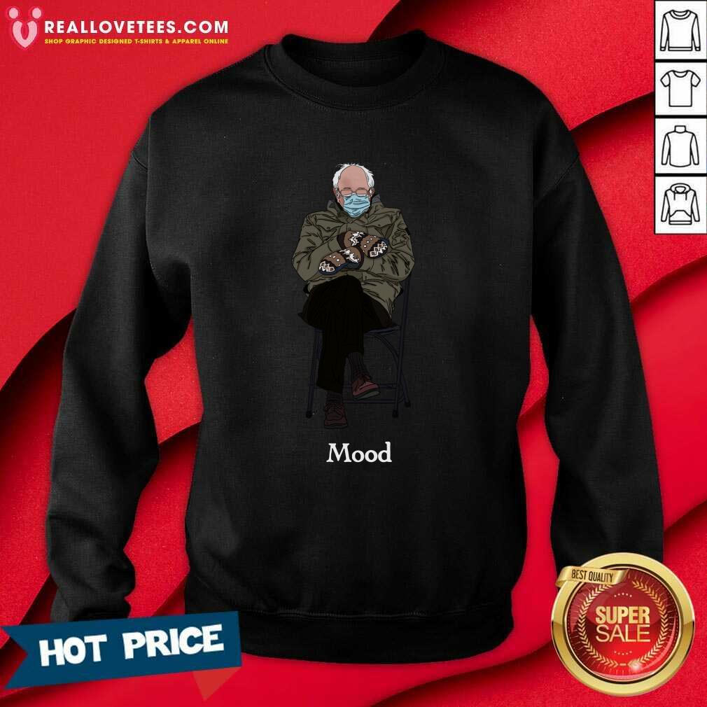 Official Bernie Inauguration Mittens Meme Mood2021 Shirt - Image 3