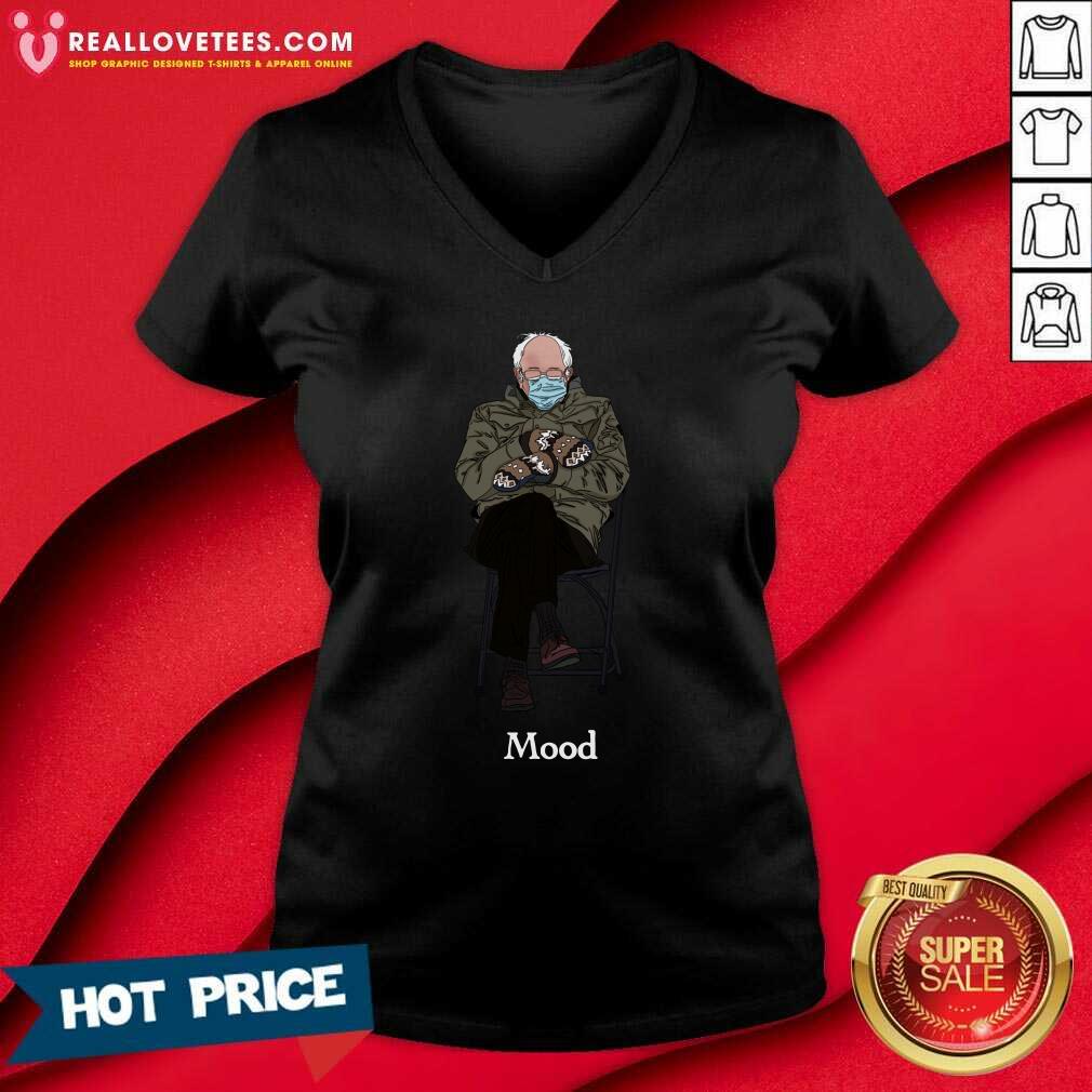 Official Bernie Inauguration Mittens Meme Mood2021 Shirt - Image 5
