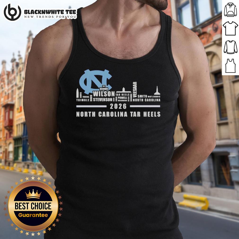 Pretty 2026 North Carolina Tar Heels All Names City Skyline T-Shirt - Image 4
