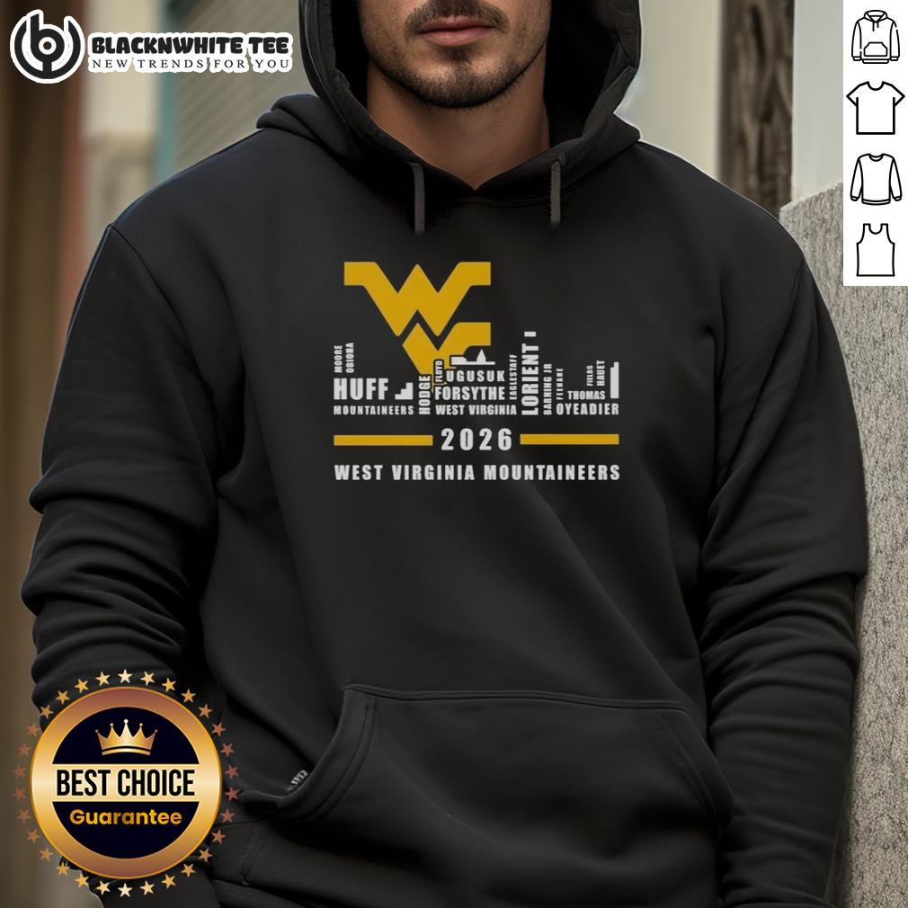 Pretty 2026 West Virginia Mountaineers All Names City Skyline T-Shirt - Image 2