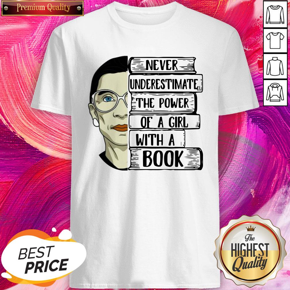 Hot Ruth Bader Never Underestimate The Power Of A Girl With A Book Shirt