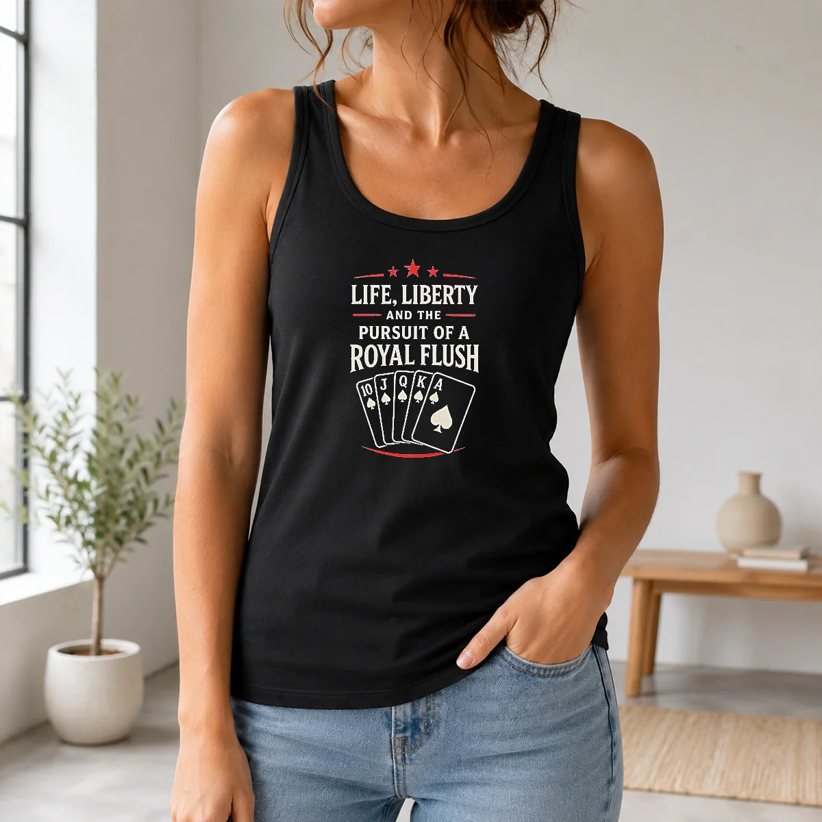 Hot Nice Life Liberty And The Pursuit Of A Royal Flush Poker Shirt - Image 3