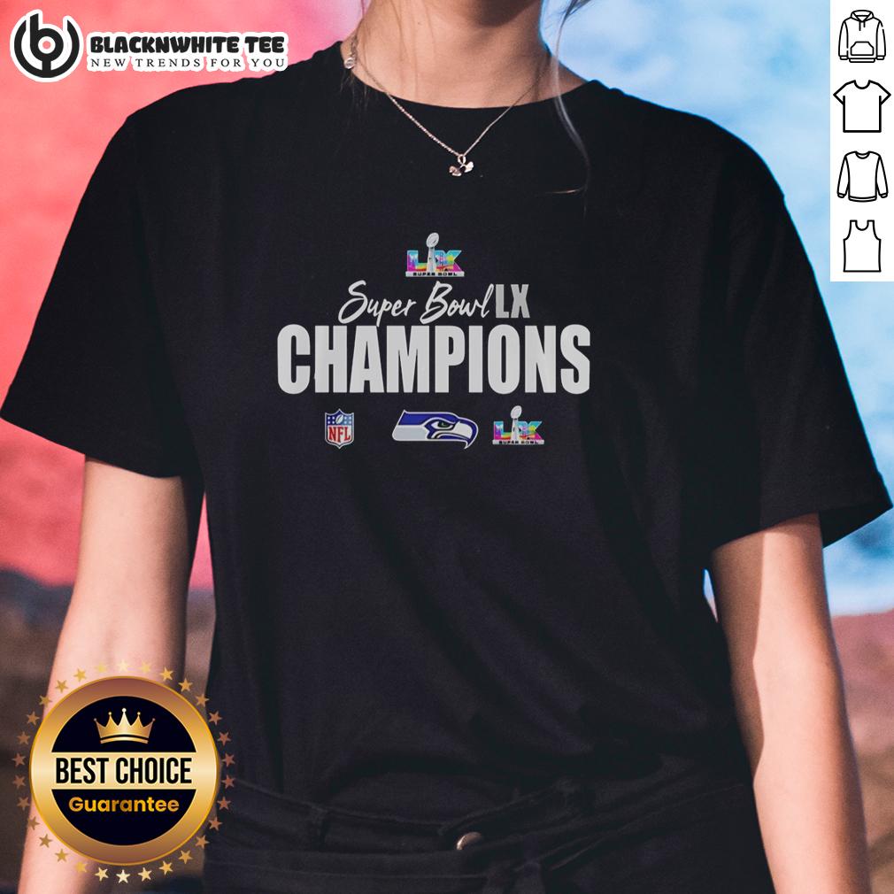 Good Seattle Seahawks Super Bowl LX Champions 2026 NFL Logo T-Shirt - Image 3