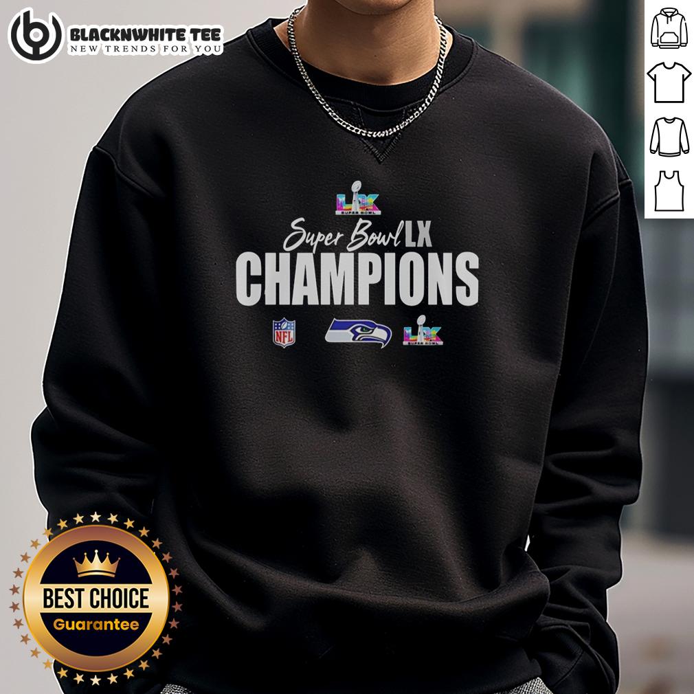 Good Seattle Seahawks Super Bowl LX Champions 2026 NFL Logo T-Shirt - Image 4