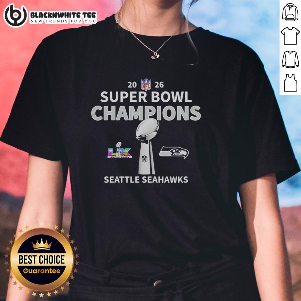 Good Seattle Seahawks Super Bowl LX Champions 2026 NFL Troyphy Center T-Shirt - Image 3