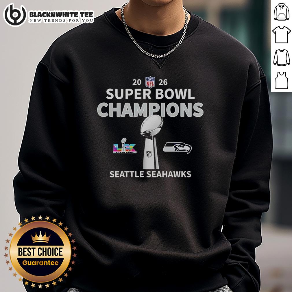 Good Seattle Seahawks Super Bowl LX Champions 2026 NFL Troyphy Center T-Shirt - Image 5