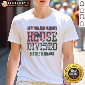 Official New England Patriots Vs Seattle Seahawks House Divided T-Shirt