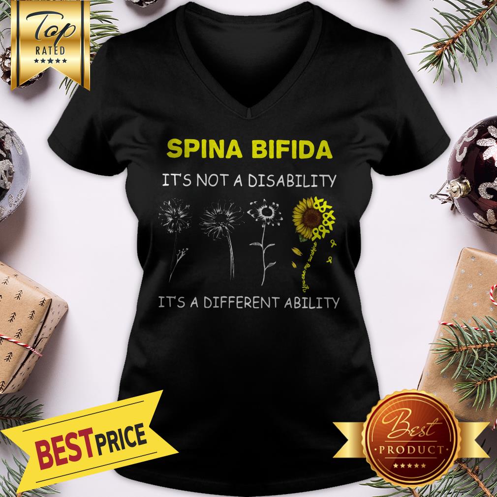 Sunflower Spina Bifida It's Not A Disability It's A Different Ability Shirt - Image 3